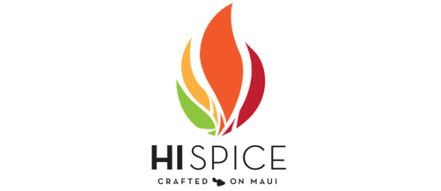Colorful flame logo with 'HI SPICE' and 'Crafted on Maui' text below.