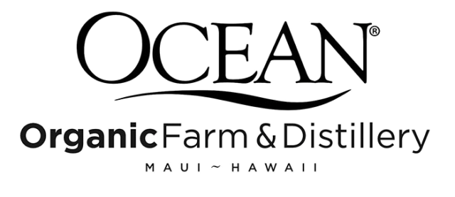 Logo with text 'Ocean Organic Farm & Distillery, Maui, Hawaii'.
